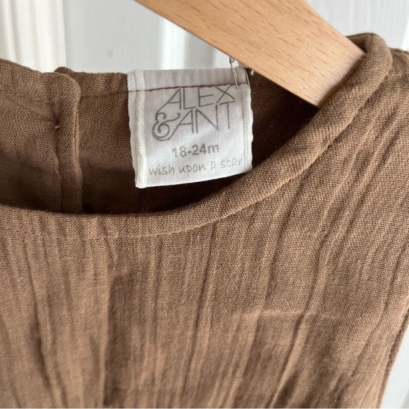 Alex & Ant Australia Baby Brown Romper Rylee Playsuit Jumpsuit 100% Cotton - Picture 5 of 6